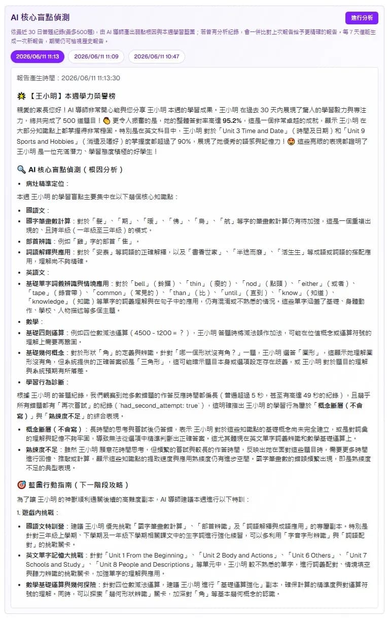 AI 核心盲點偵測報告示意